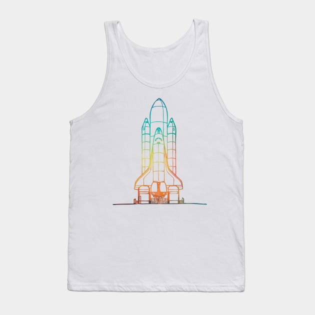 Rainbow space ship Tank Top by AdiDsgn